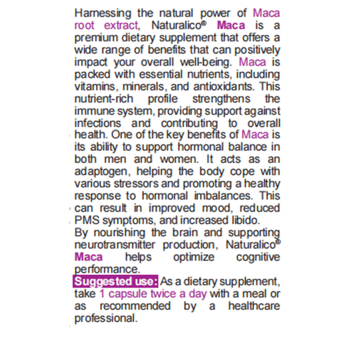 NATURALICO Maca 60 капсули