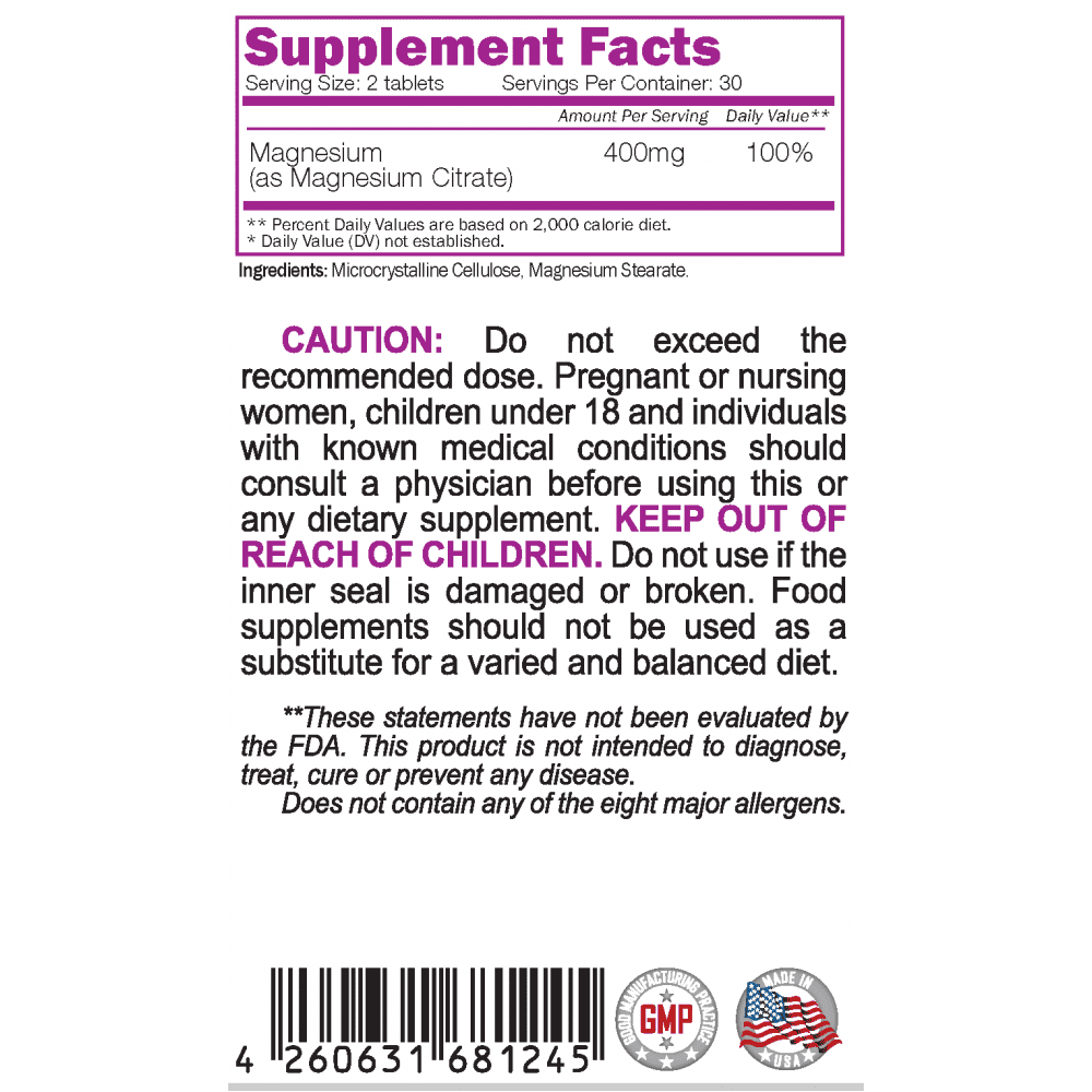 NATURALICO Magnesium Citrate 60 таблетки