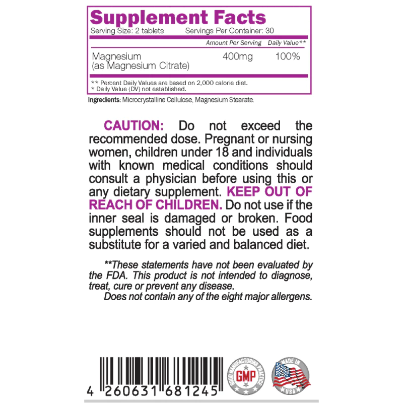 NATURALICO Magnesium Citrate 60 таблетки