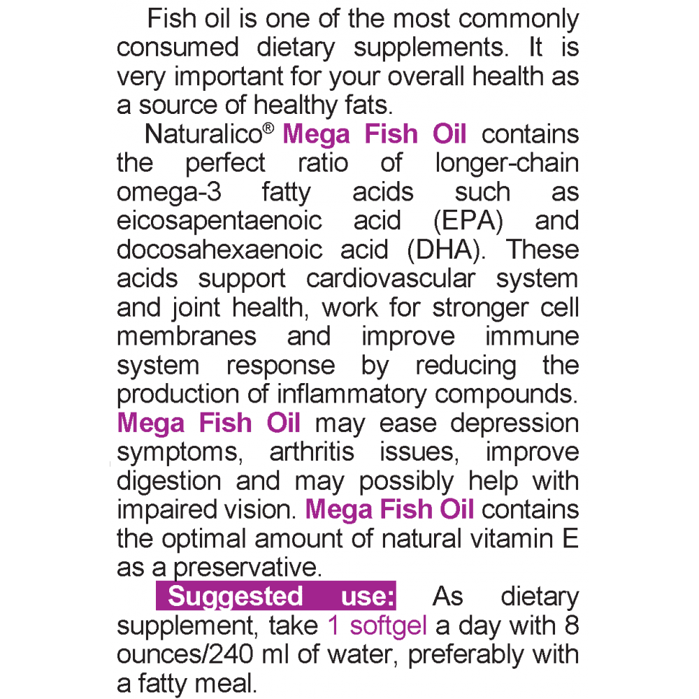 NATURALICO Mega Fish Oil 60 меки капсули