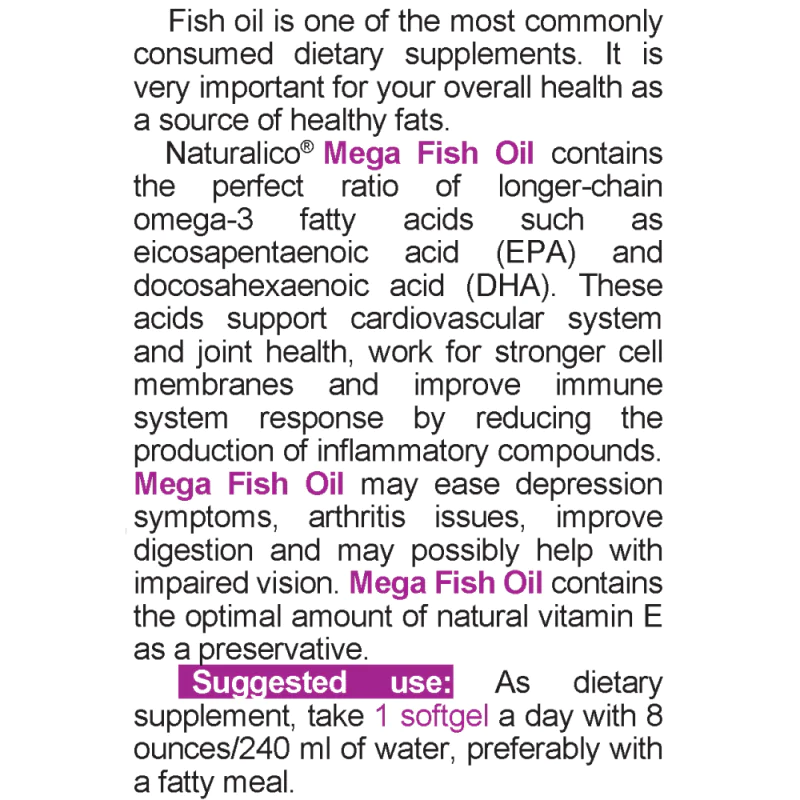 NATURALICO Mega Fish Oil 60 меки капсули