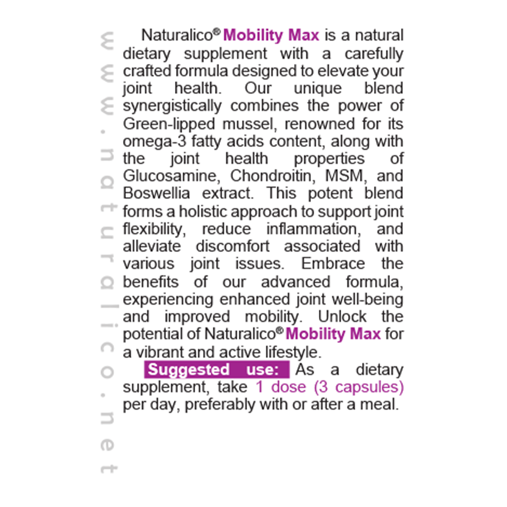 NATURALICO Mobility Max 60 капсули