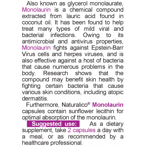 NATURALICO Monolaurin 60 капсули