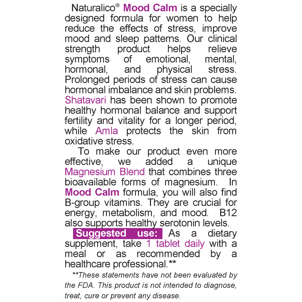 NATURALICO Mood Calm 60 таблетки