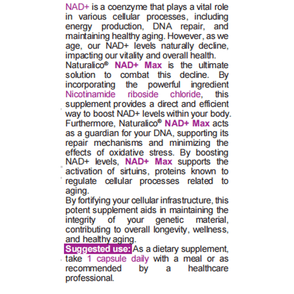 NATURALICO NAD+ Max 60 капсули