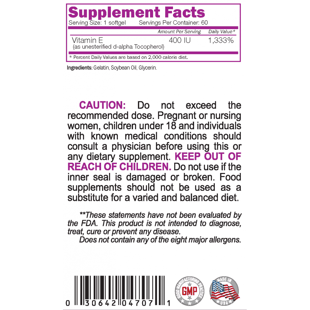 NATURALICO Natural Vitamin E 400 IU 60 меки капсули