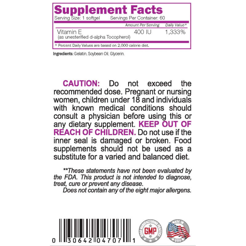 NATURALICO Natural Vitamin E 400 IU 60 меки капсули