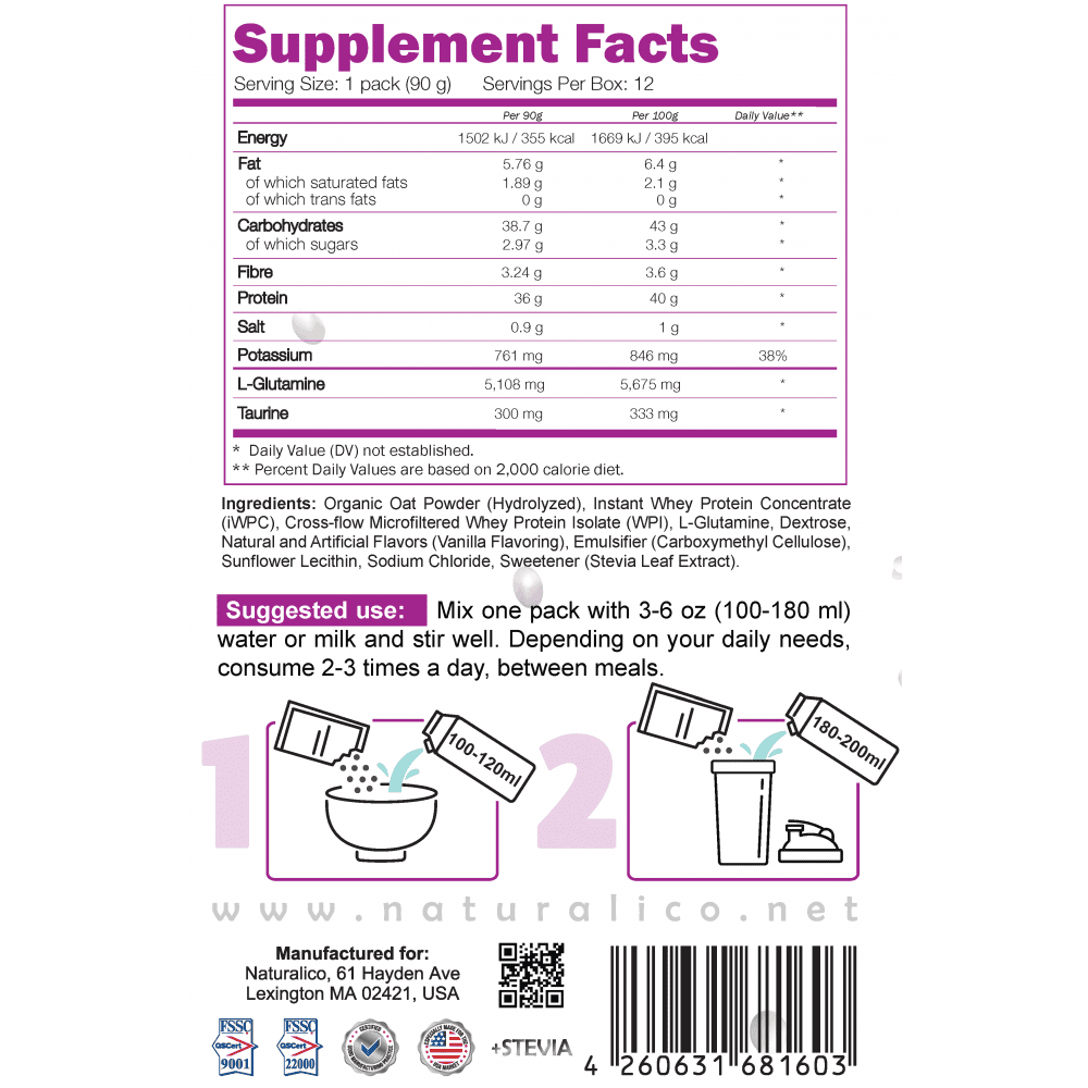 NATURALICO Oat Whey Meal 12 x 90 г
