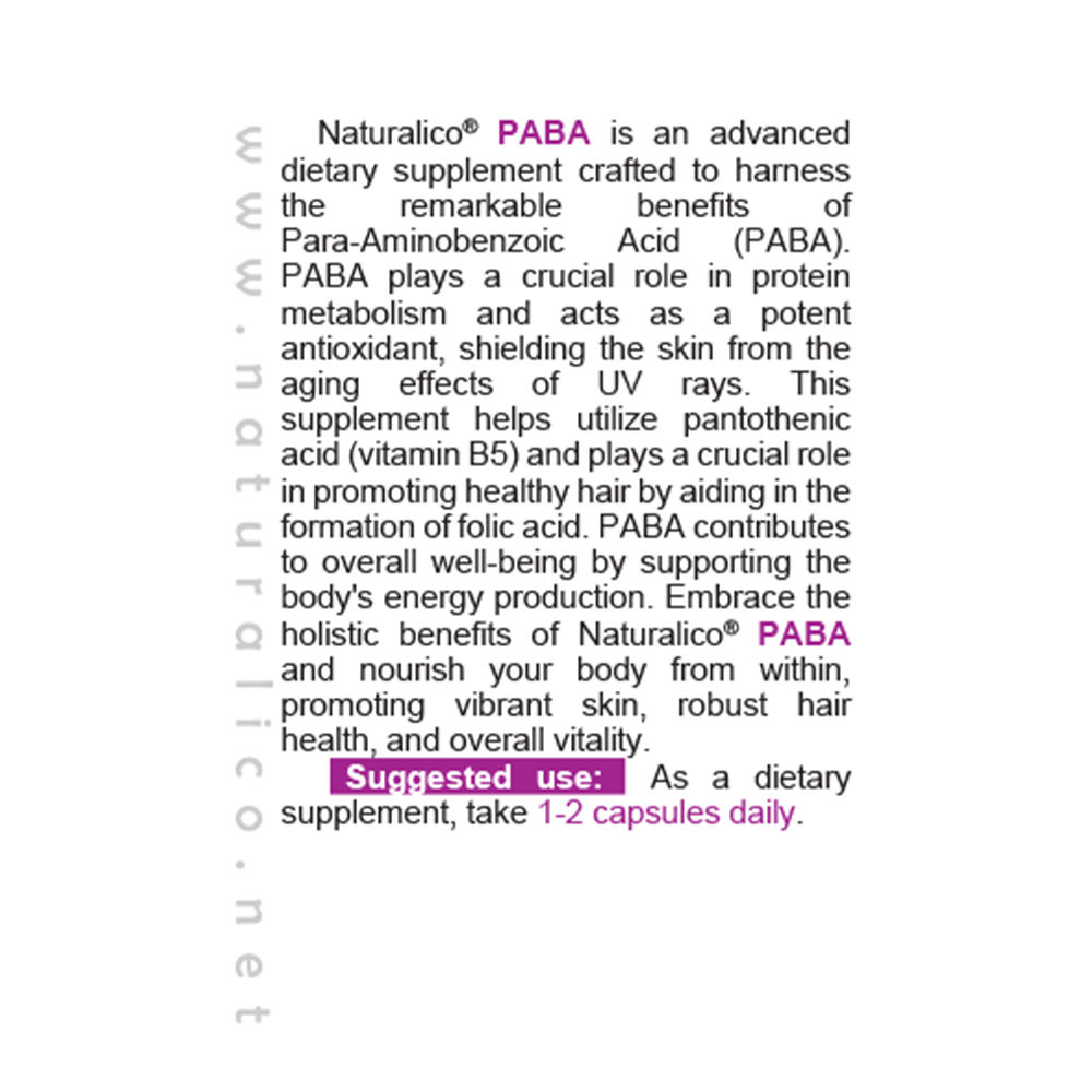NATURALICO PABA 60 капсули