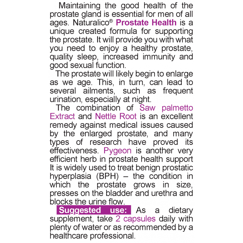 NATURALICO Prostate Health 60 капсули