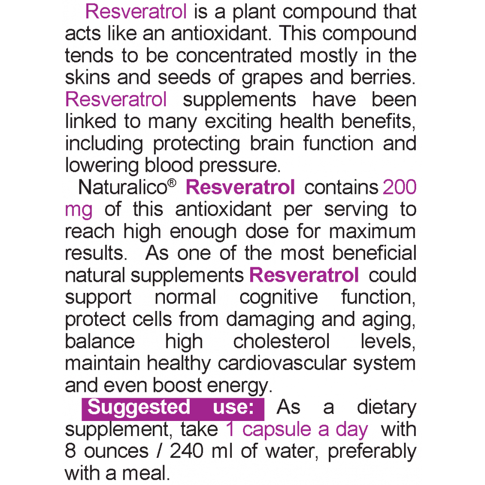 NATURALICO Resveratrol 60 капсули