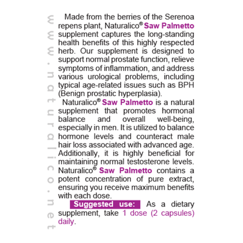 NATURALICO Saw Palmetto 60 капсули