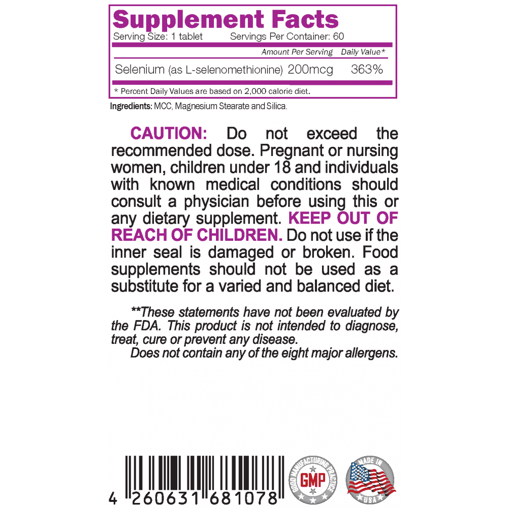 NATURALICO Selenium 60 таблетки