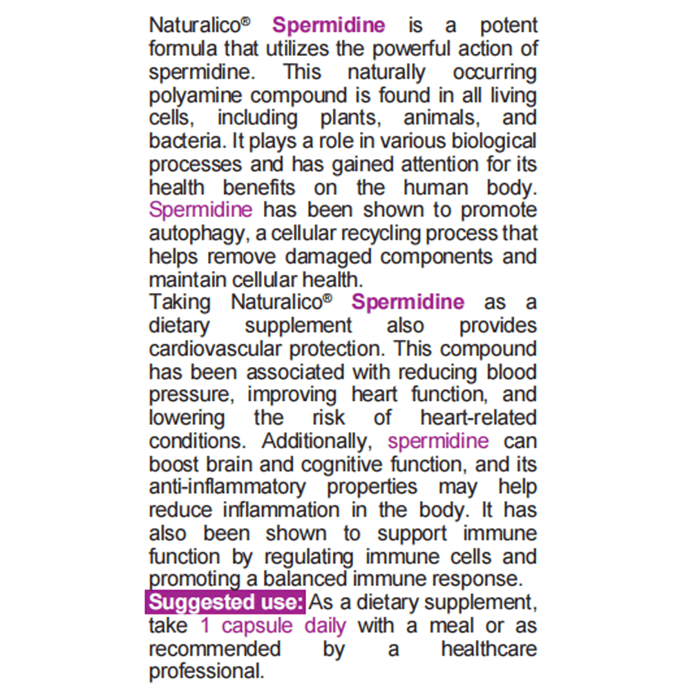 NATURALICO Spermidine 60 капсули