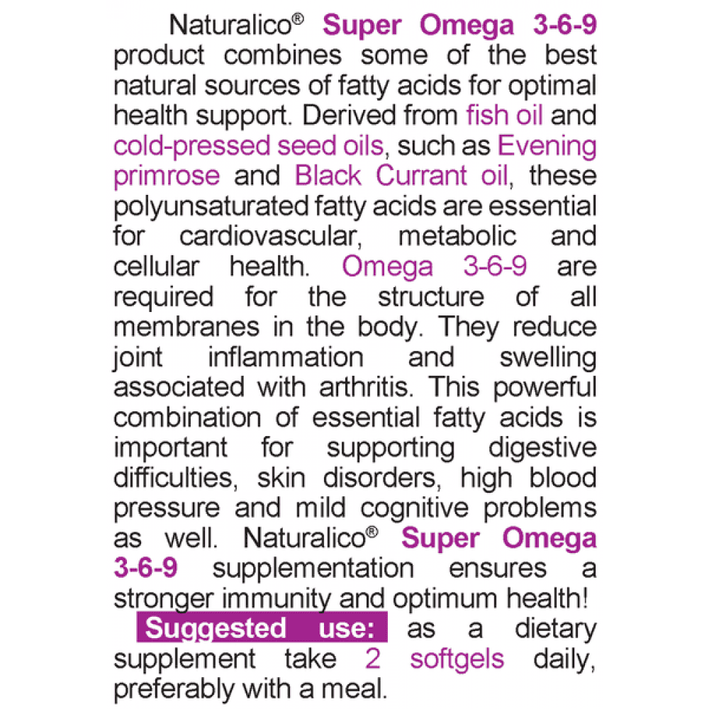 NATURALICO Super Omega 3-6-9 90 меки капсули