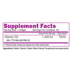 NATURALICO Vitamin D3 60 софтгел капсули