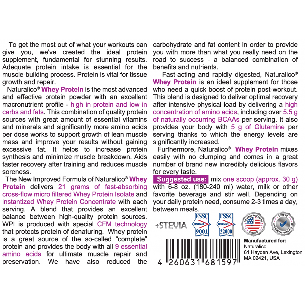 NATURALICO Whey Protein 907 г