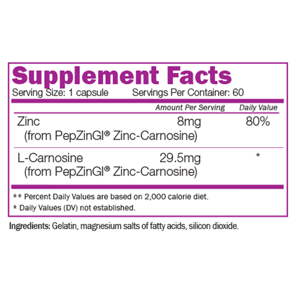 NATURALICO Zinc L-Carnosine 60 капсули