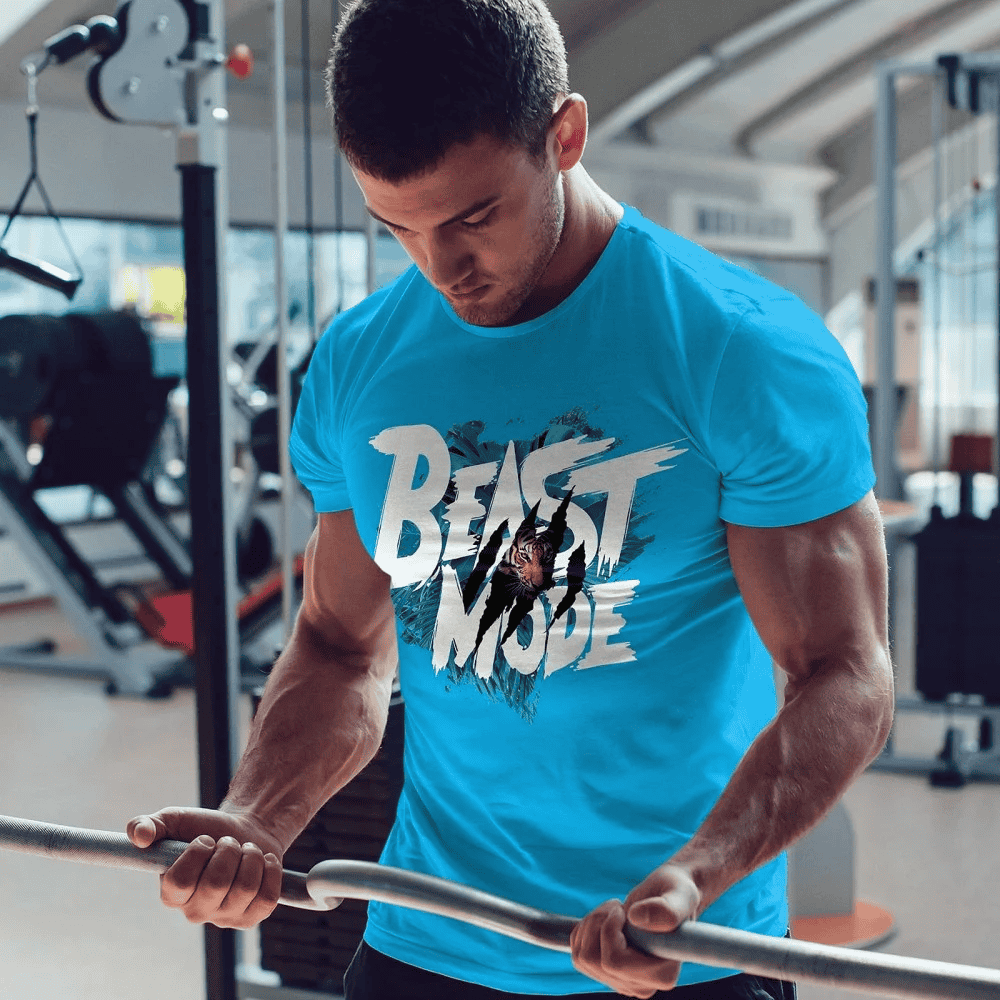 NITROTIGER Мъжка тениска Beast Mode синя