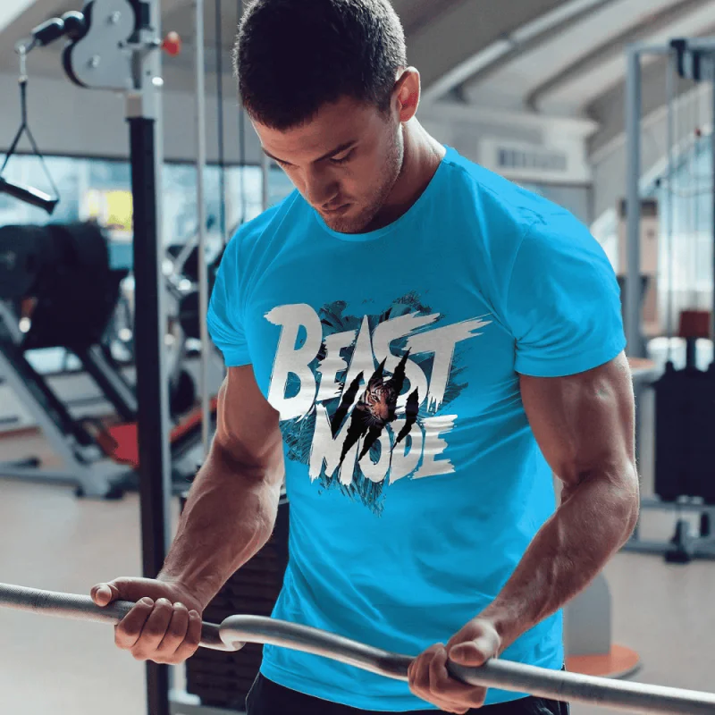 NITROTIGER Мъжка тениска Beast Mode синя