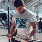 NITROTIGER Мъжка тениска Beast Mode бяла
