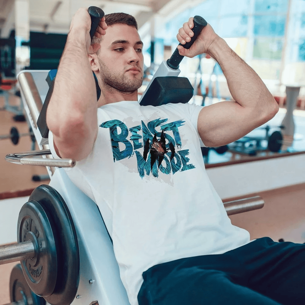 NITROTIGER Мъжка тениска Beast Mode бяла