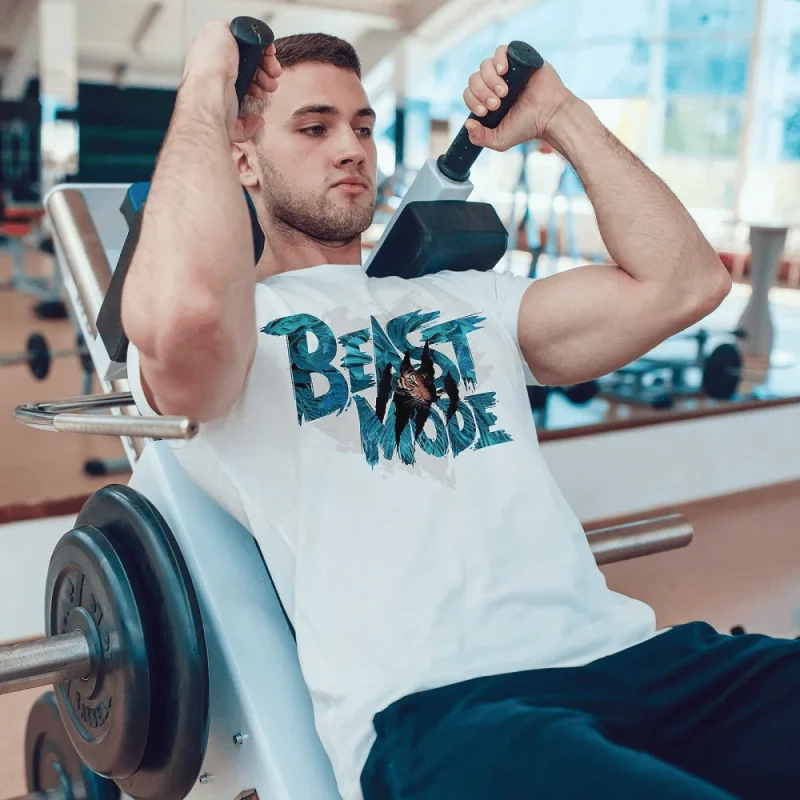 NITROTIGER Мъжка тениска Beast Mode бяла
