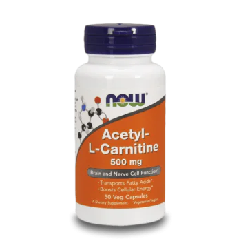 NOW Acetyl L-Carnitine 500мг 50 растителни капсули