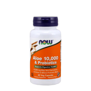 NOW Aloe Vera 10 000 & Probiotics 60 растителни капсули