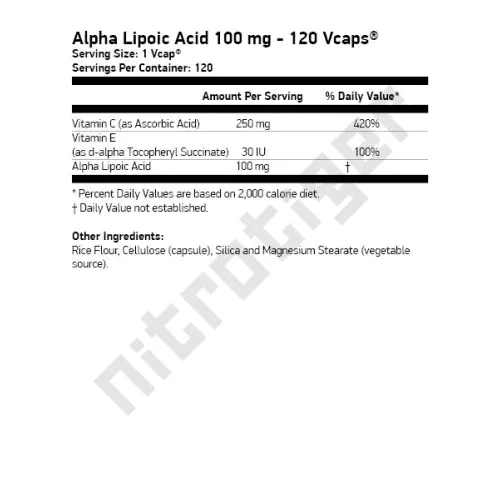 NOW Alpha Lipoic Acid 100 мг 120 растителни капсули