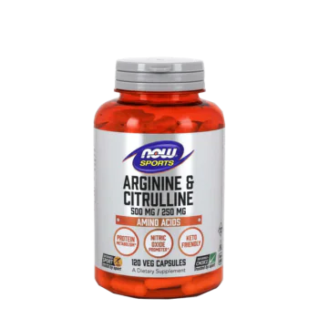 NOW Arginine & Citrulline (500 мг 250 мг) 120 растителни капсули