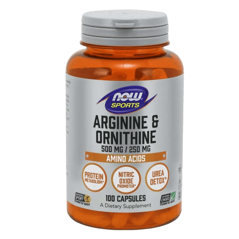 NOW Arginine & Ornithine (500мг/250мг) 100 капсули