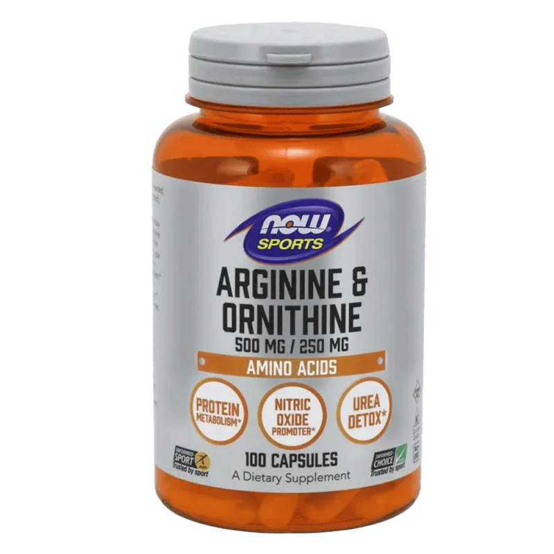 NOW Arginine & Ornithine (500мг/250мг) 100 капсули
