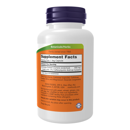 NOW Artichoke Extract 450 мг 90 растителни капсули
