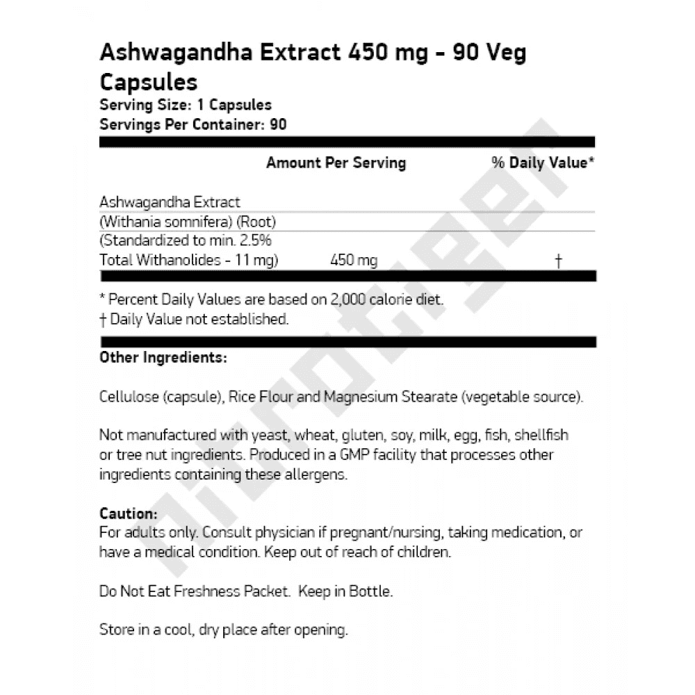 NOW Ashwagandha 450 мг 90 растителни капсули