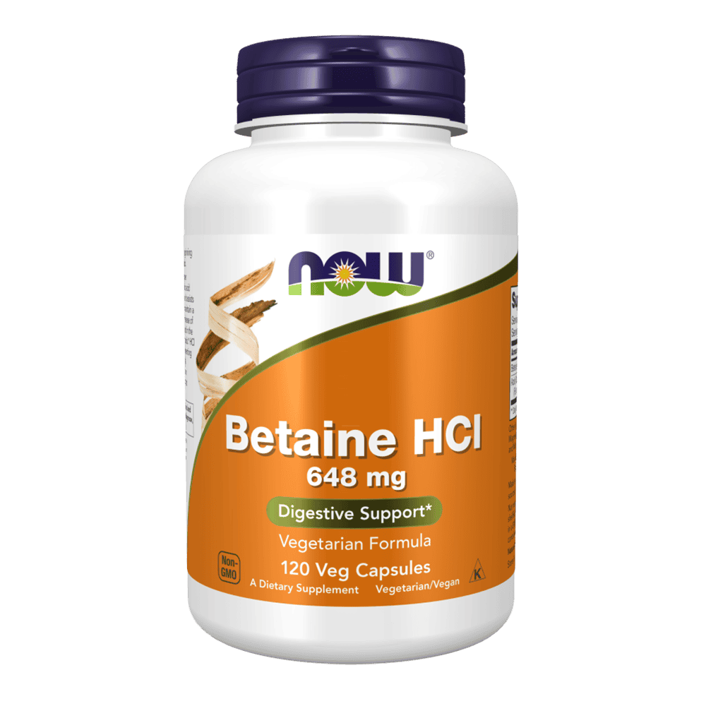 NOW Betaine HCl 648 мг 120 капсули
