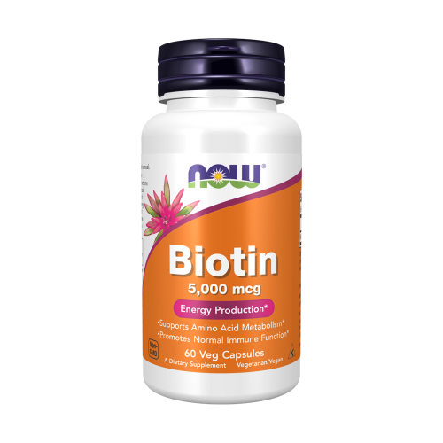 NOW Biotin 5000 мкг 60 растителни капсули