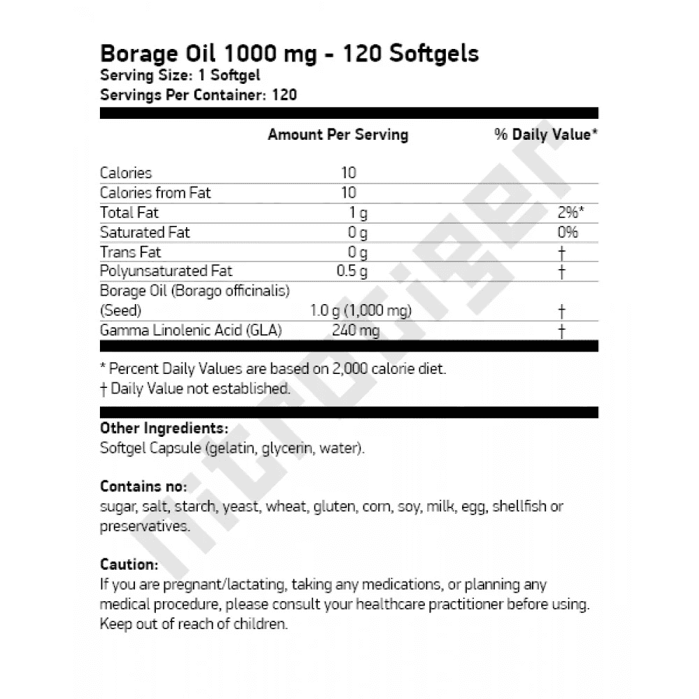 NOW Borage Oil (240мг GLA) 60 меки капсули