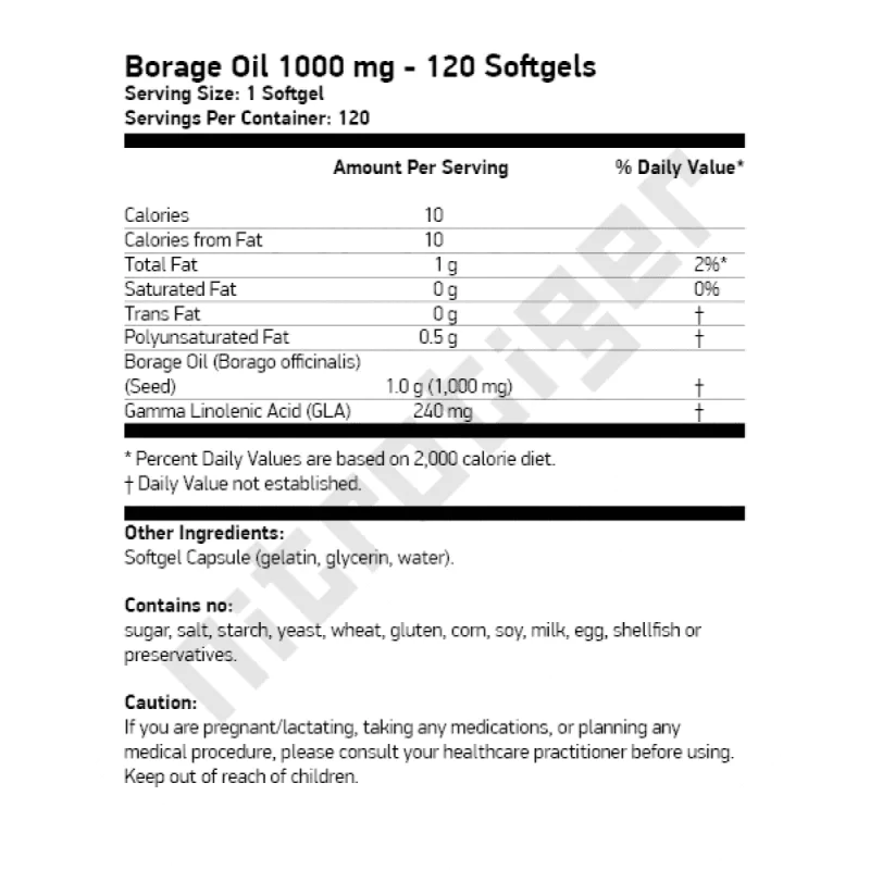 NOW Borage Oil (240мг GLA) 60 меки капсули