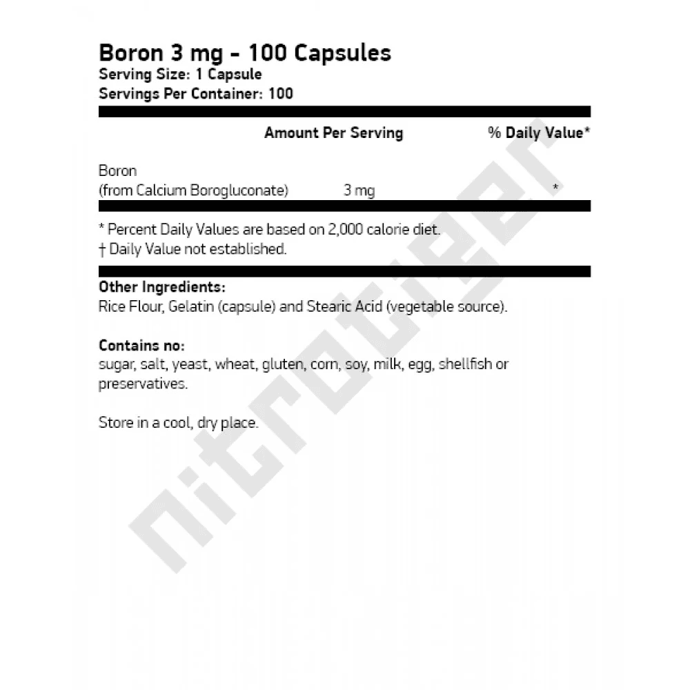 NOW Boron 3 мг 100 капсули