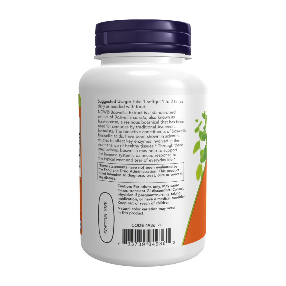 NOW Boswellia Extract 500 мг 90 меки капсули