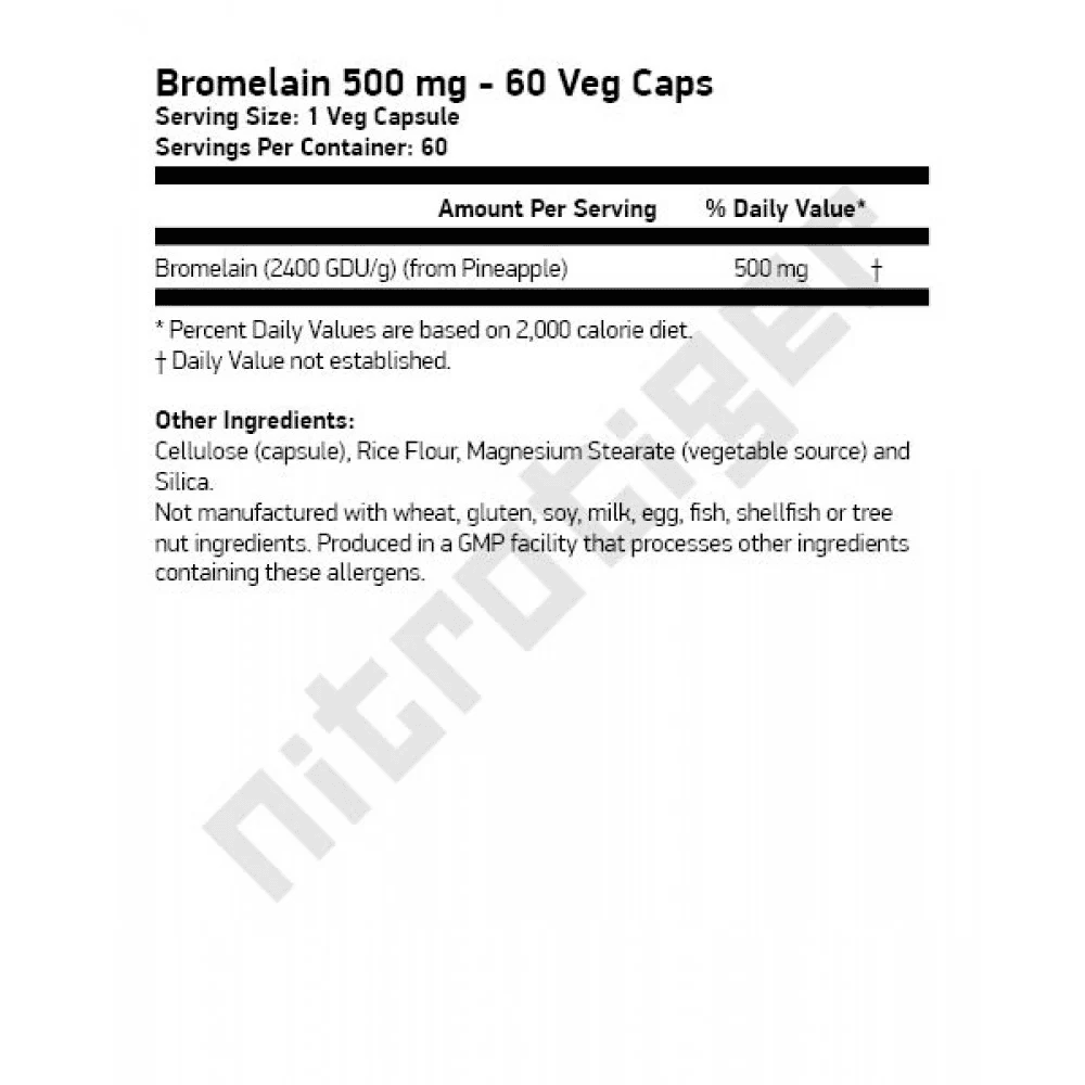 NOW Bromelain 500 мг 2400 GDU 60 капсули