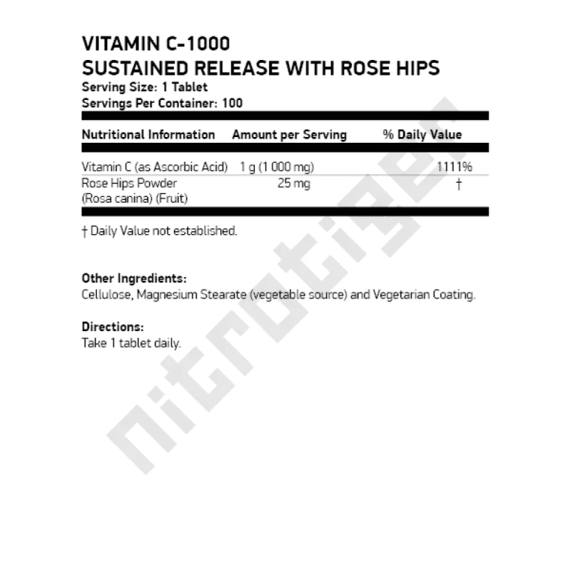 NOW C-1000 Sustained Released with Rose Hips 100 таблетки