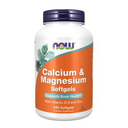NOW Calcium & Magnesium Softgels 240 меки капсули