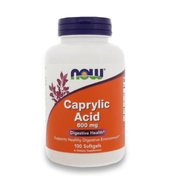 NOW Caprylic Acid 600 мг 100 меки капсули