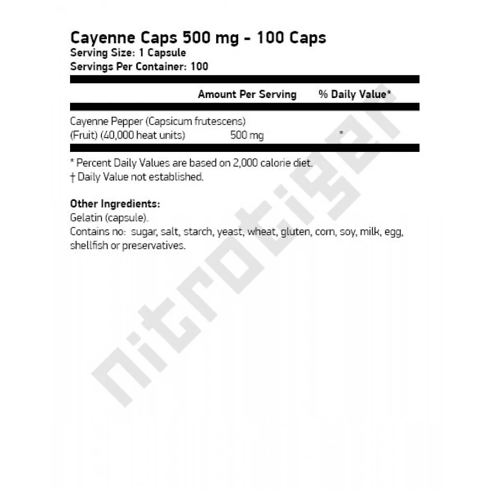 NOW Cayenne 500 мг 100 растителни капсули