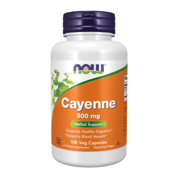 NOW Cayenne 500 мг 100 растителни капсули