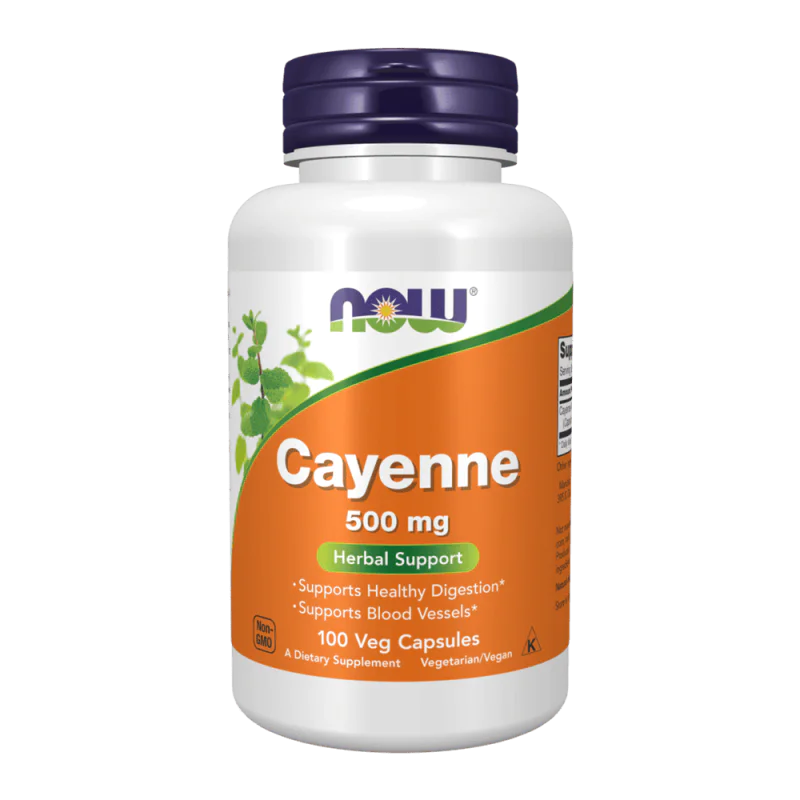 NOW Cayenne 500 мг 100 растителни капсули
