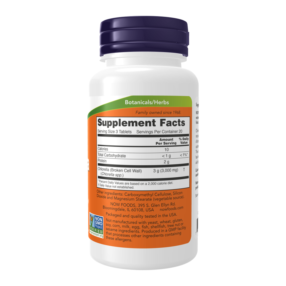 NOW Chlorella 1000 мг 60 таблетки