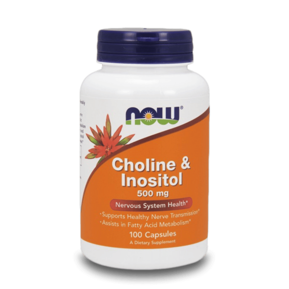 NOW Choline & Inositol 500 мг 100 капсули